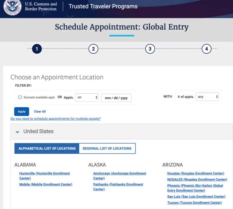 global entry login application status
