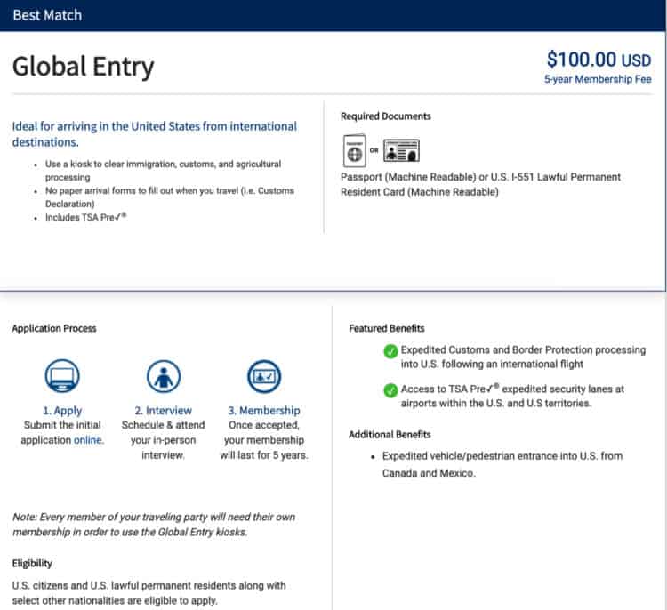Global Entry Program Application, Cost, Benefits, Renewal, & Airports