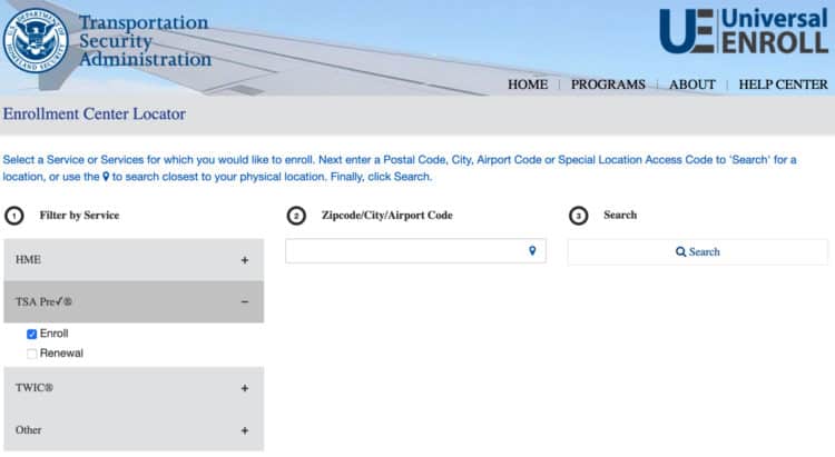 TSA PreCheck Enrollment Centers