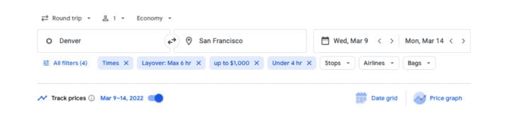 Google Flights Track Prices