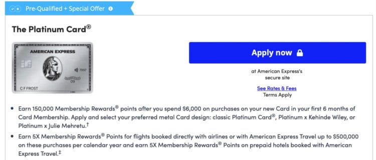 CardMatch Amex Platinum Offer