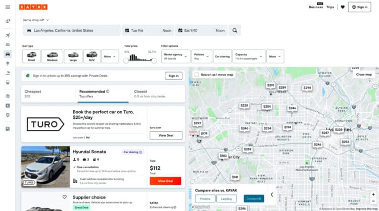 Kayak Booking Rental Cars