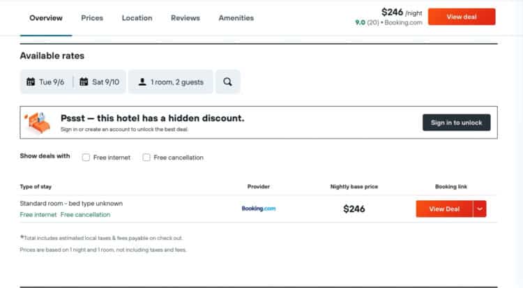 Kayak Exclusive Hotel Deals