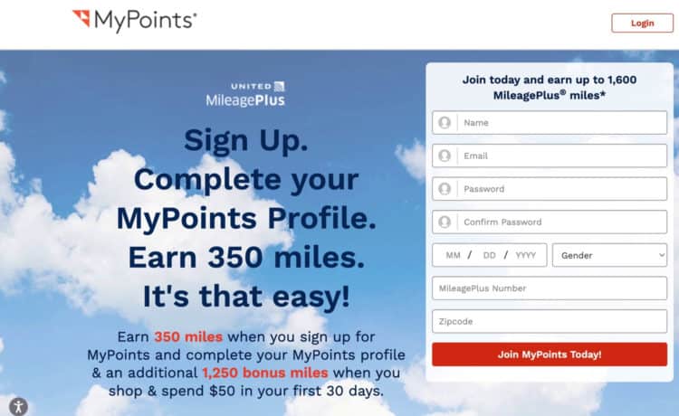 United Airlines MyPoints