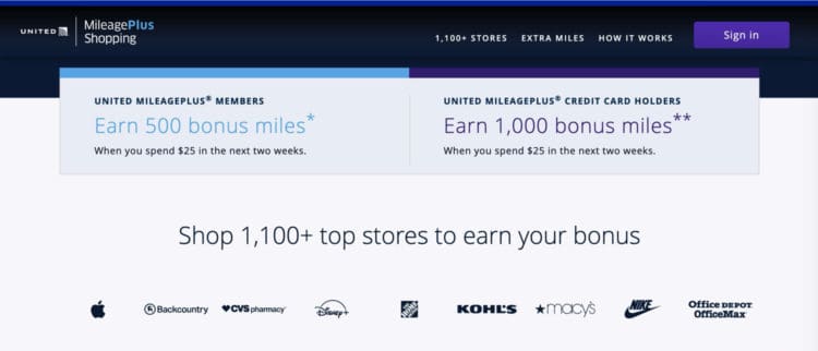 United MileagePlus Shopping
