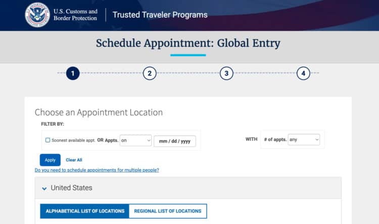 How to Quickly Find Global Entry, Nexus and Sentri Appointments