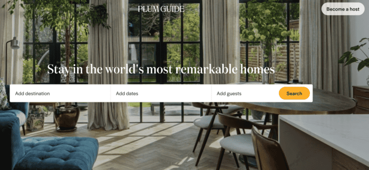 Plum Guide Website Screenshot
